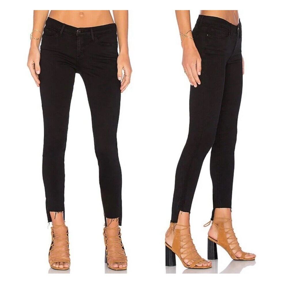 Frame Black Low Rise Ankle Length Skinny Jeans